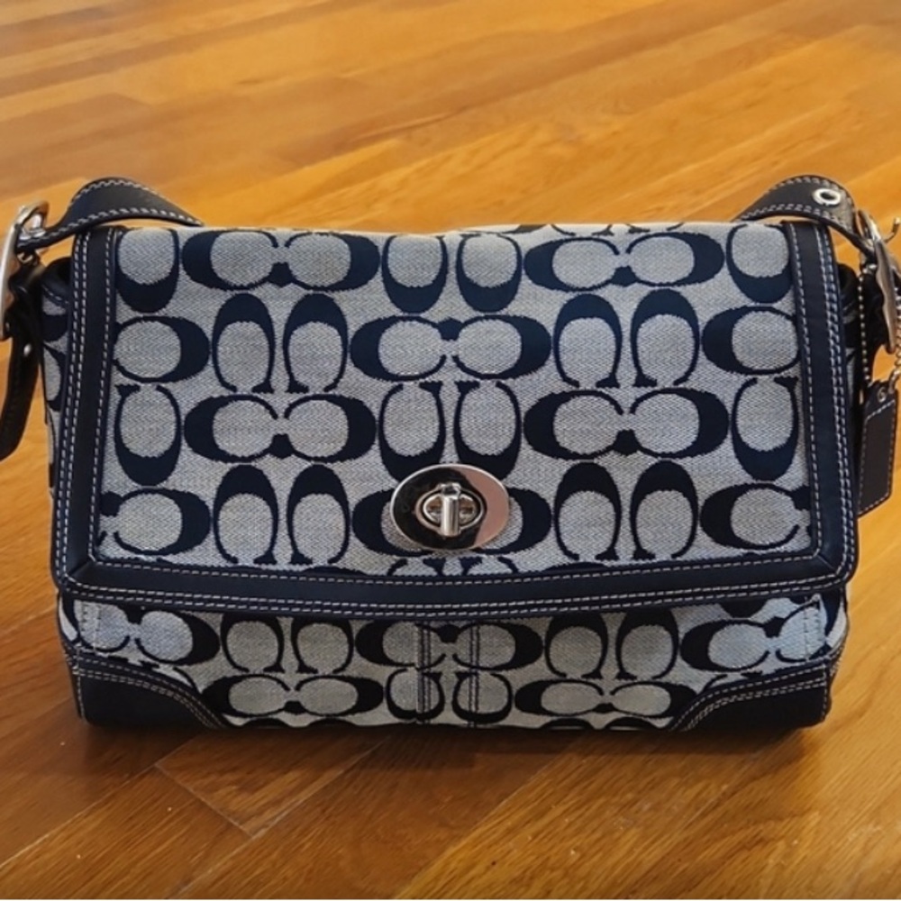 Coach Hampton Signature Flap Shoulder Bag